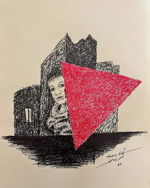 درع — 2023, حبر على ورق