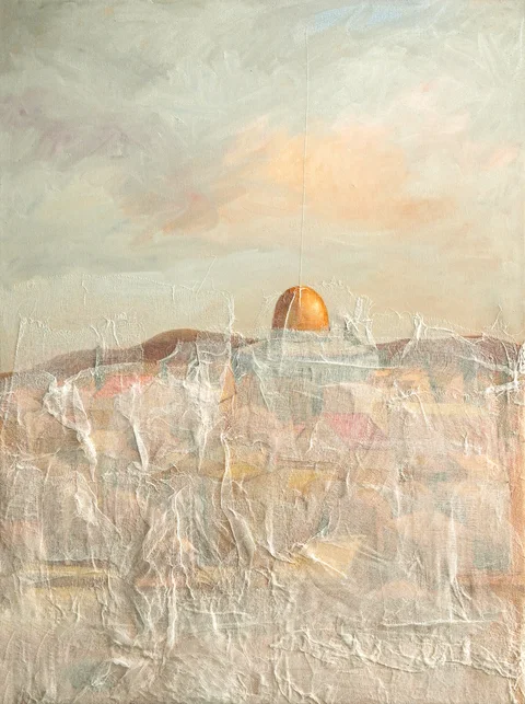 القدس — 2025, زيت وشاش على قماش